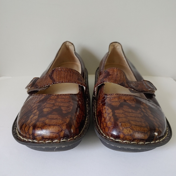 Alegria Feliz Snakeskin Print Mary Jane Shoes Clogs Leather US 9 / EU 39 - Picture 8 of 16